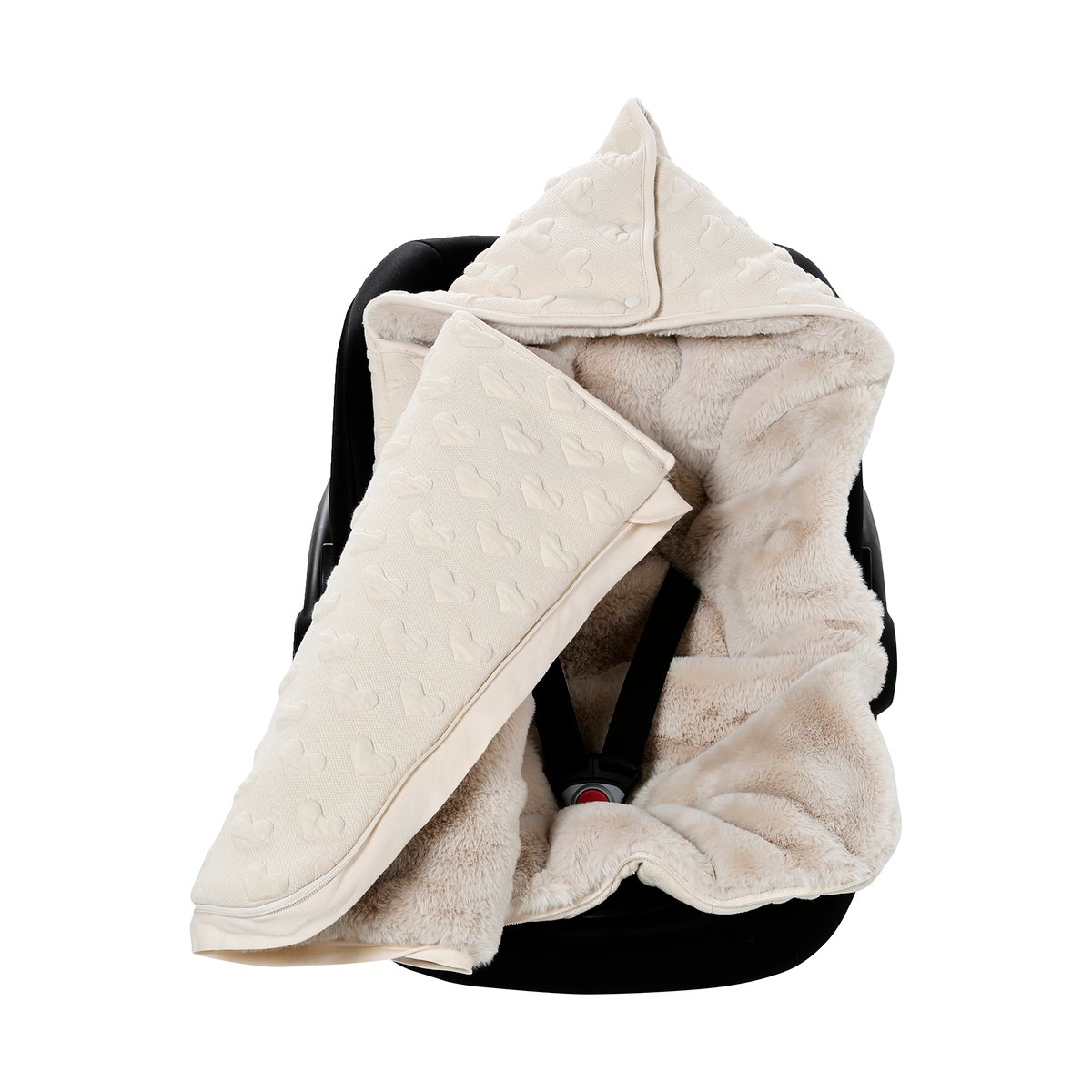 Nid d'ange motif coeur en jacquard beige, VERTBAUDET