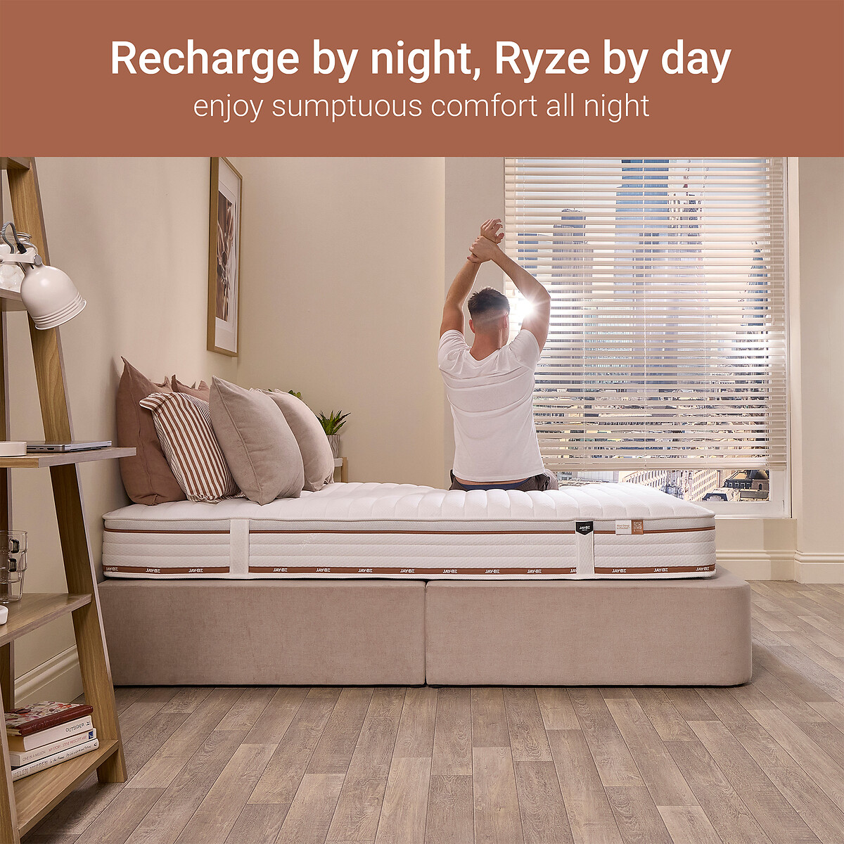 Jay-Be® Ryze 800 Pocket Sprung Mattress white/brown, JAY-BE