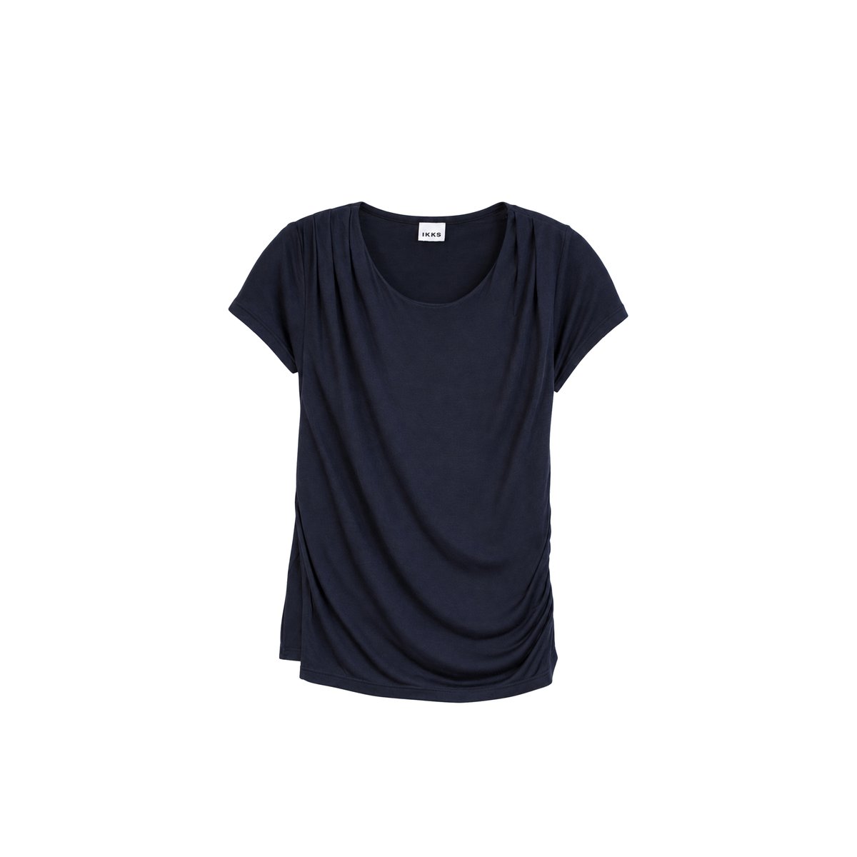 Tee-shirt fronces épaule et côté bleu marine, IKKS