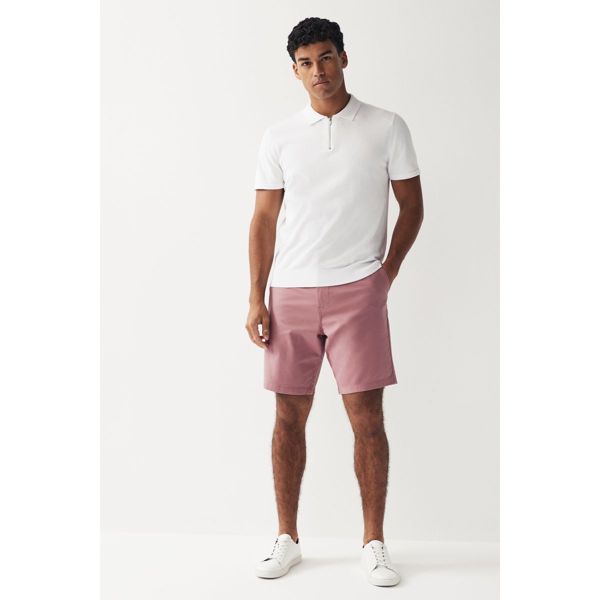 Short chino stretch slim rose, NEXT