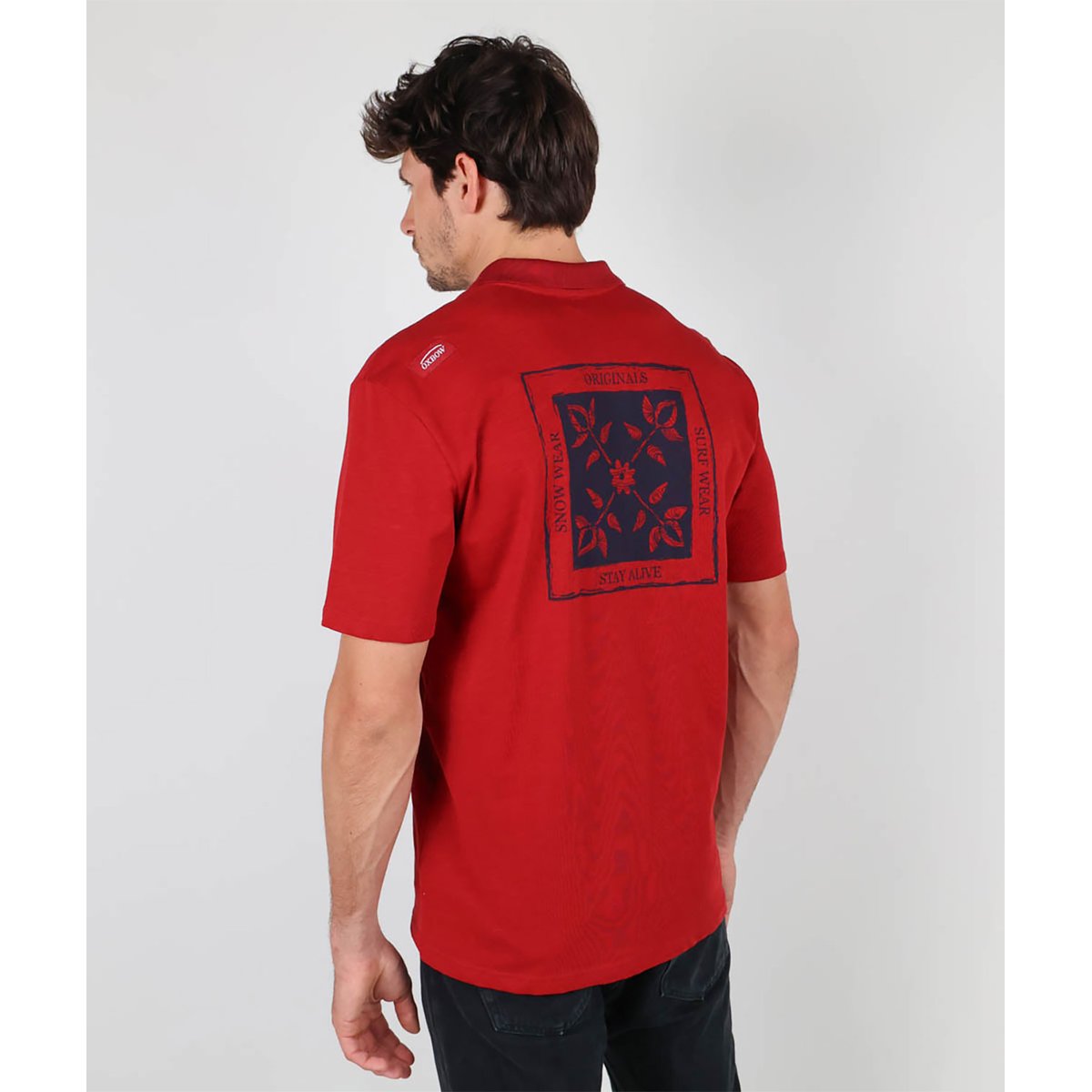 Polo manches courtes graphique NOSSA vinho, OXBOW