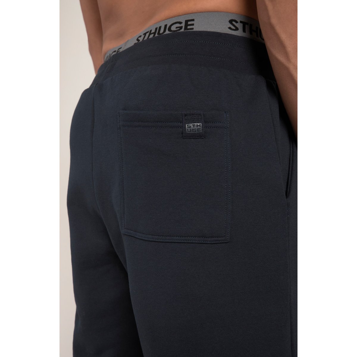 Bermuda en molleton, taille élastique bleu marine, STHUGE