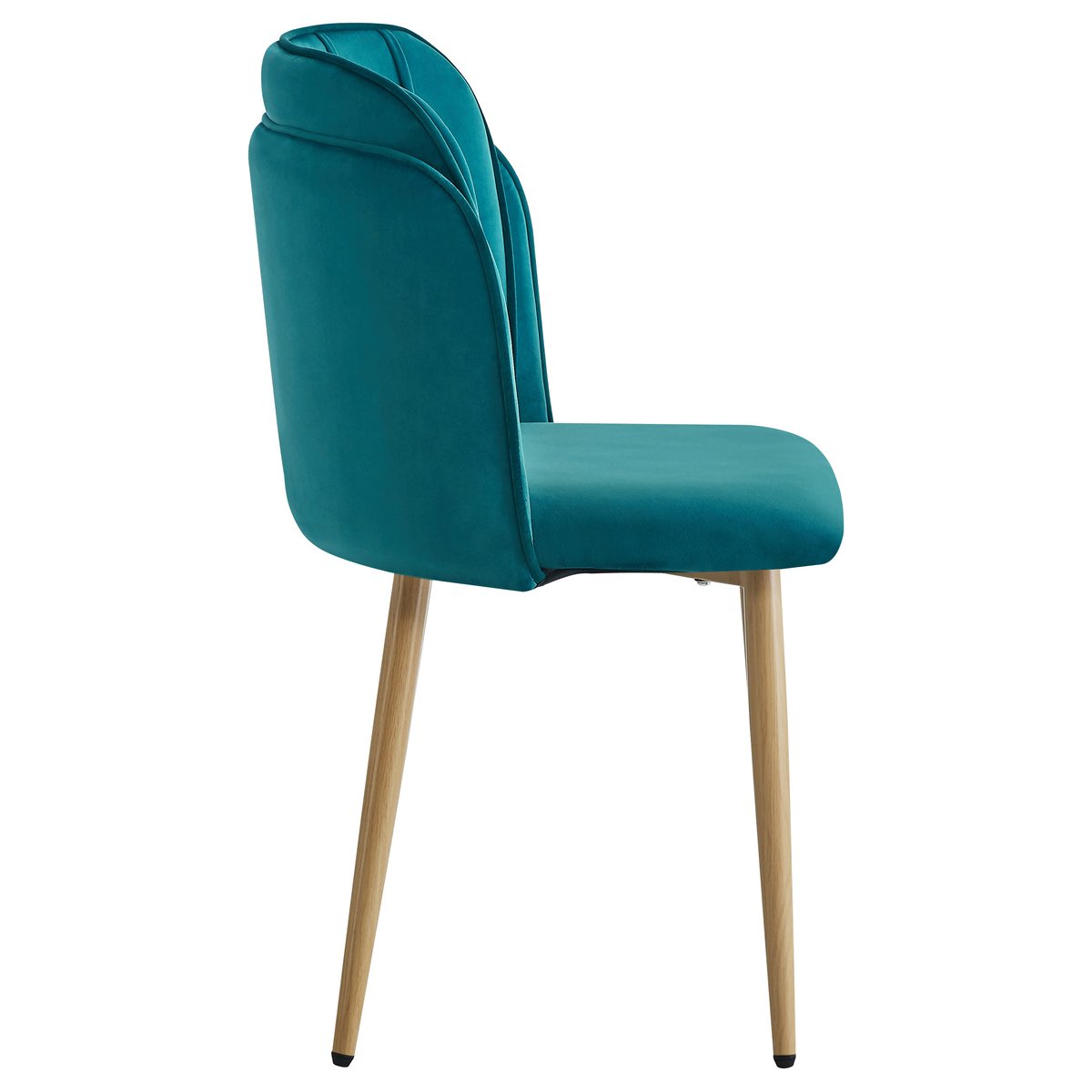 Lot de 2 chaises, métal et velours, NORA bleu canard, NORDLYS