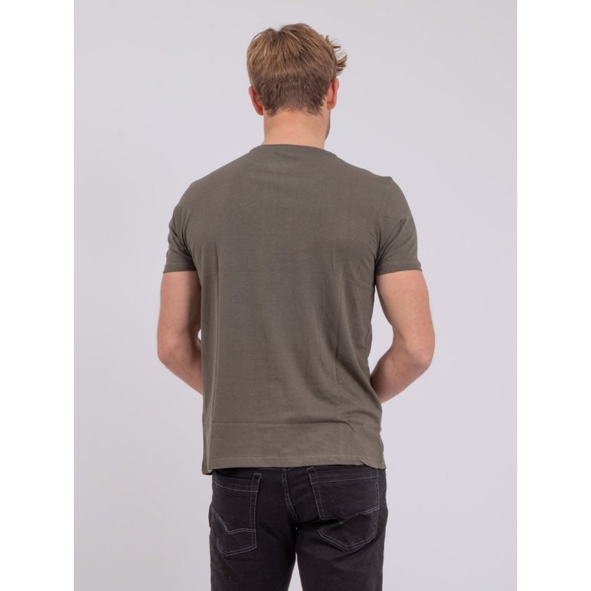 T-shirt Manches Courtes Col Rond Pur Coton Numilan kaki, RITCHIE