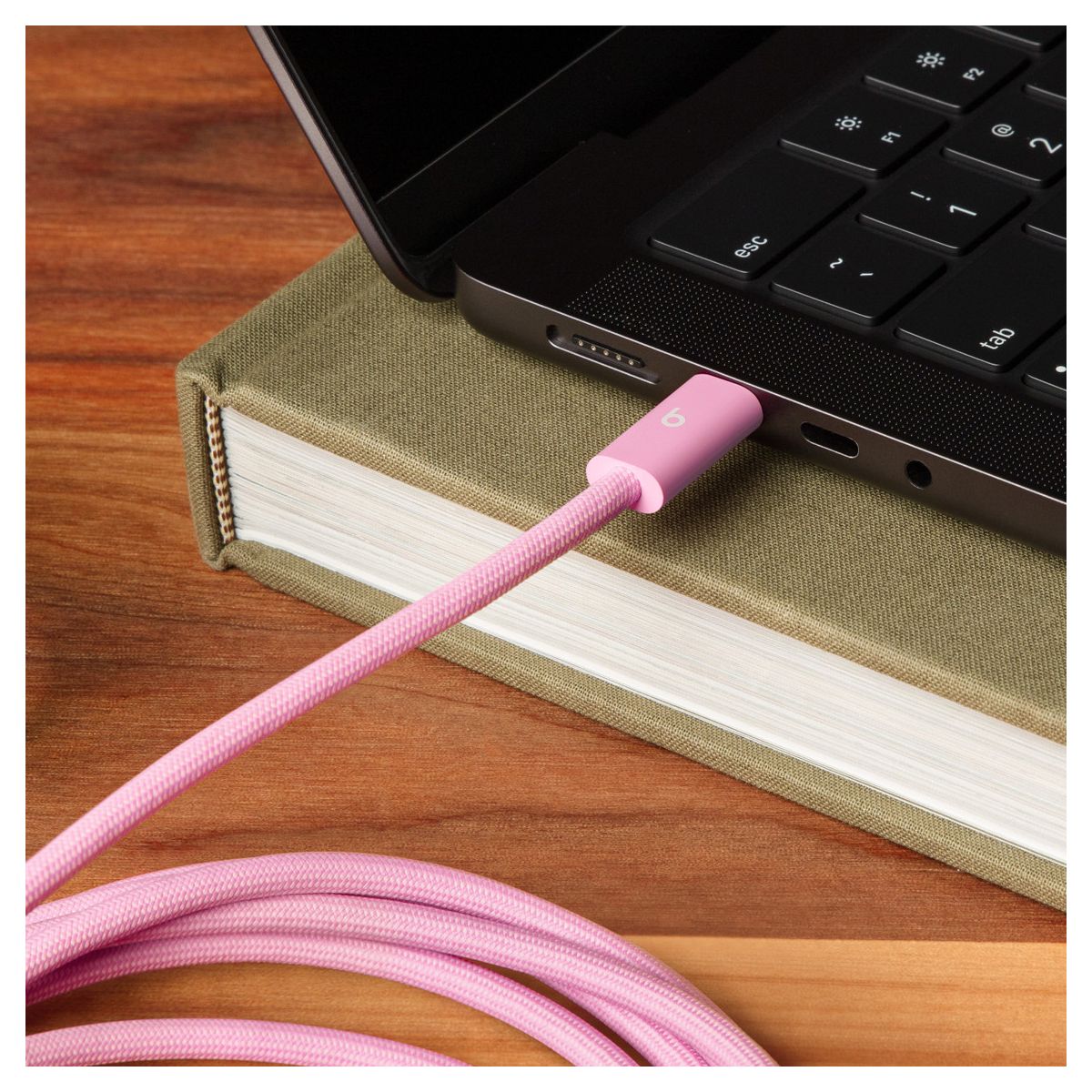 Câble USB C 240W USB-C vers USB-C 3m tisse rose neon couleur unique, BEATS BY DR,DRE
