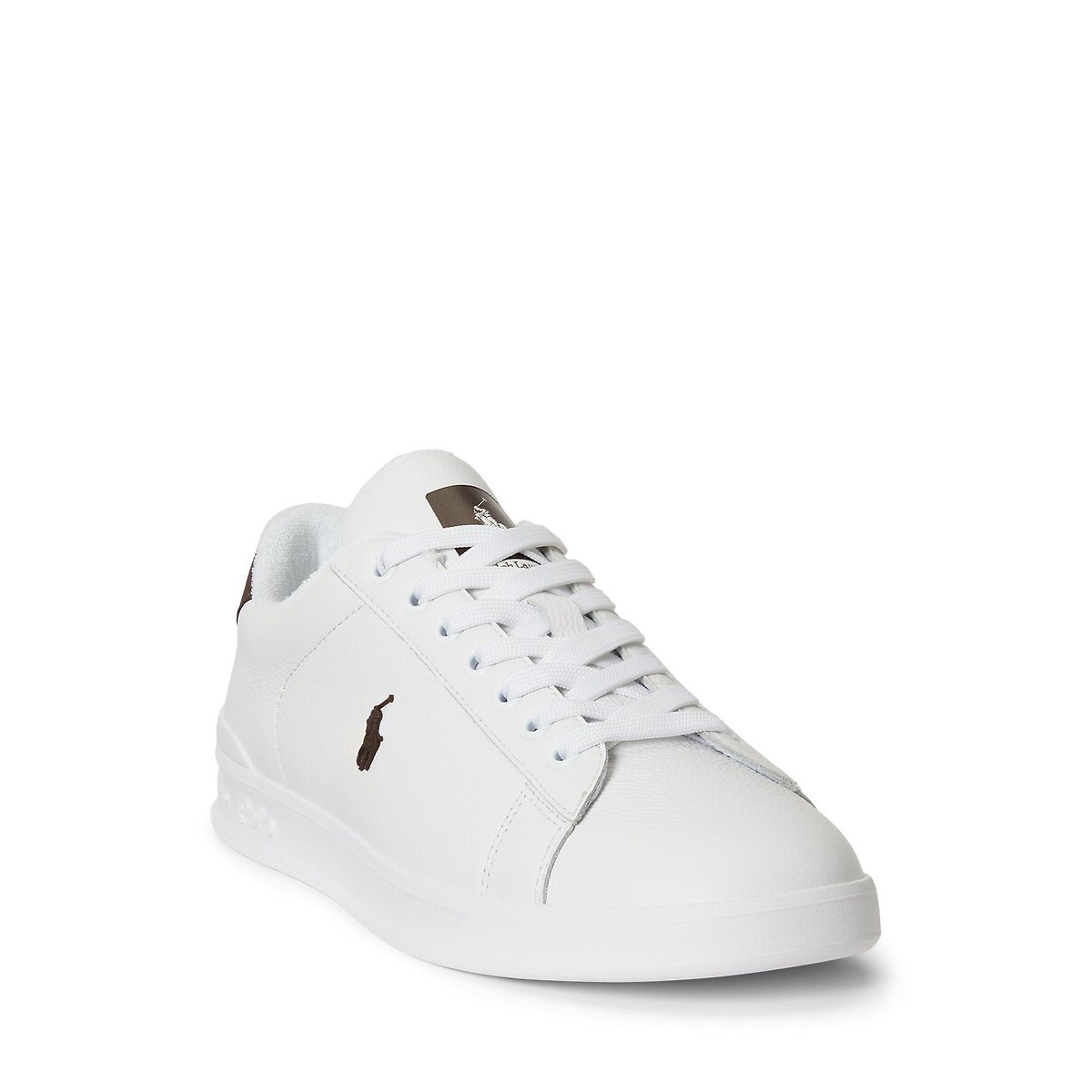 Heritage Court 3 Leather Trainers white/brown, POLO RALPH LAUREN