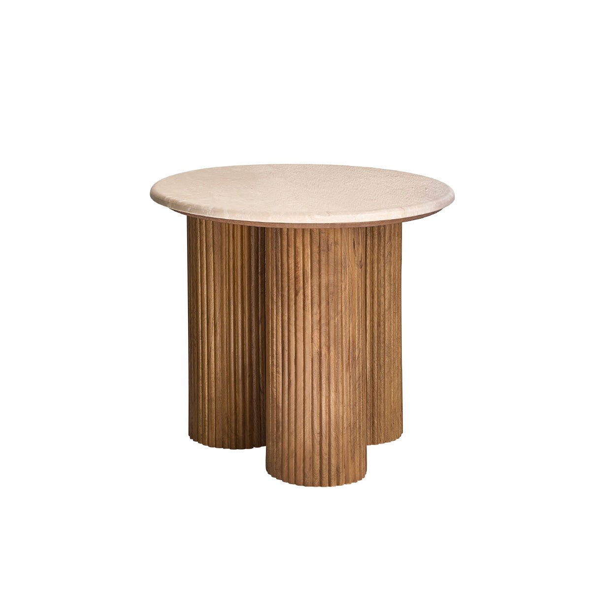 Table d'appoint en bois de manguier et marbre  TOSCANE marron, BERAH GETAH