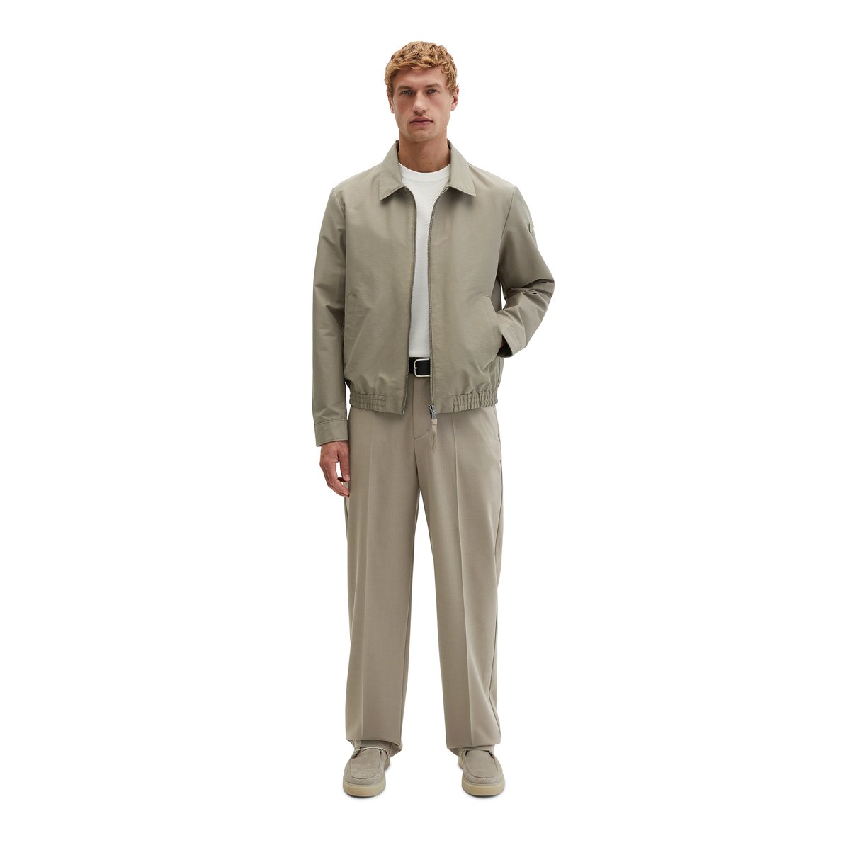Veste zippée DFB Travel Collection en toile de coton bio hydrofuge beige, MARC O'POLO