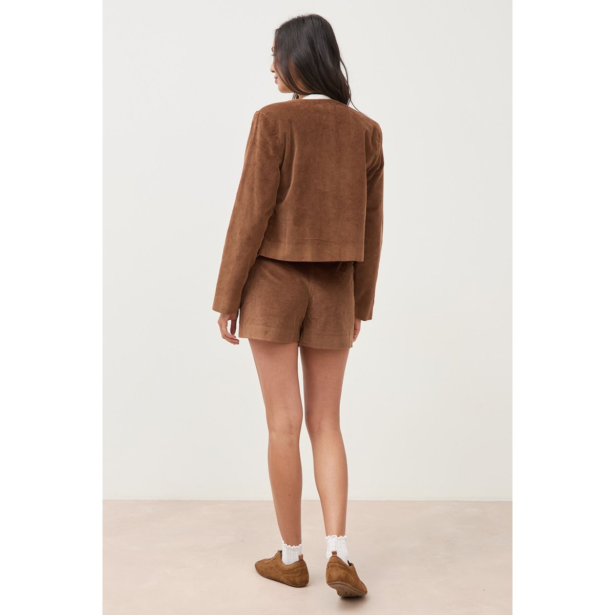 Veste manches longues en velours vieux rose, BONOBO