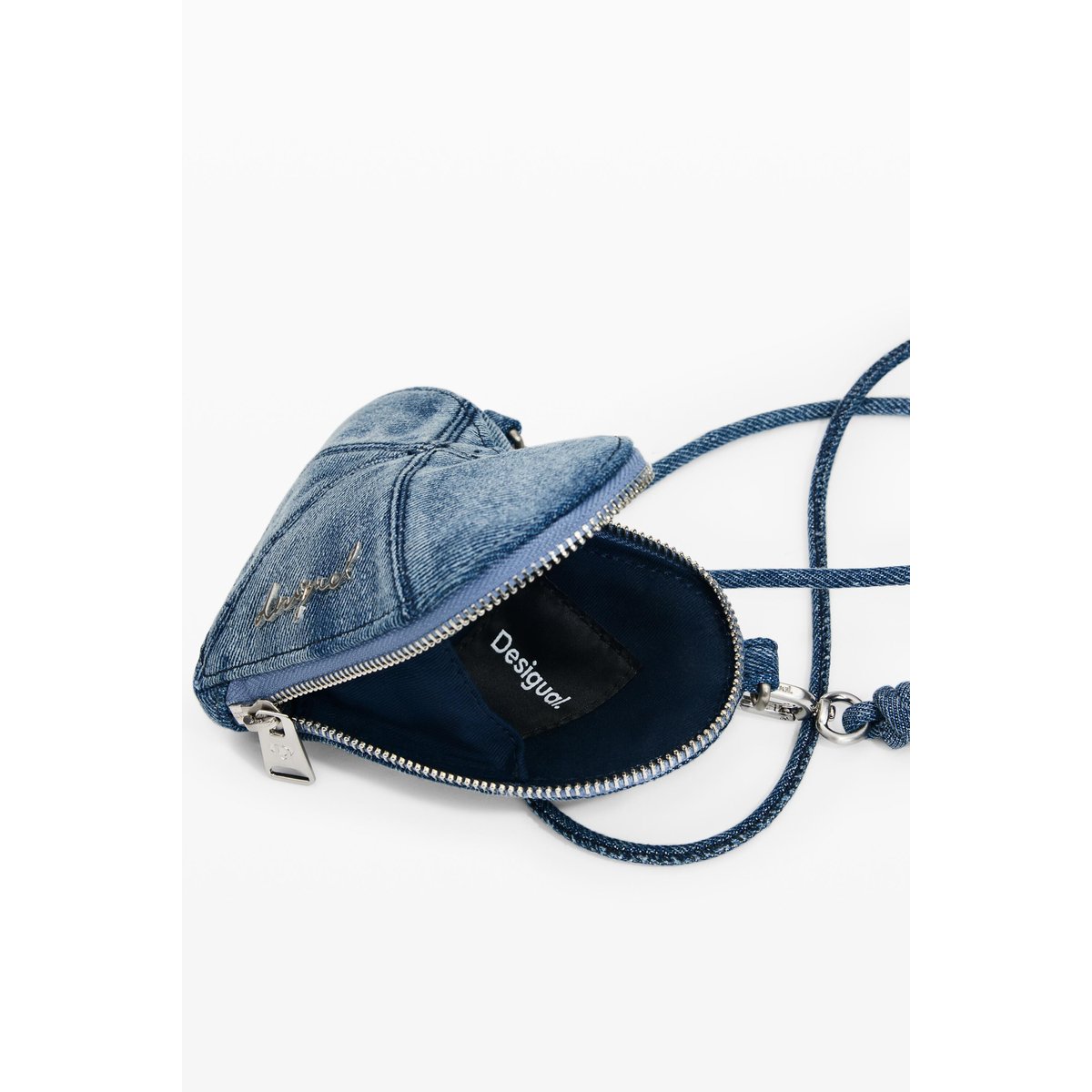 Petit porte-monnaie cœur à bandoulière bleu, DESIGUAL