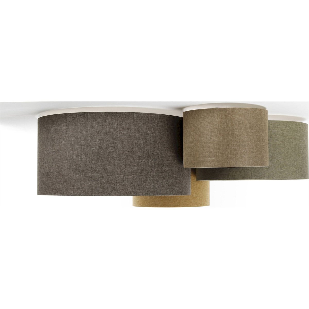 Plafonnier ovale en tissu, BOHO ELEGANT beige crème en tissu structuré, BPS KONCEPT