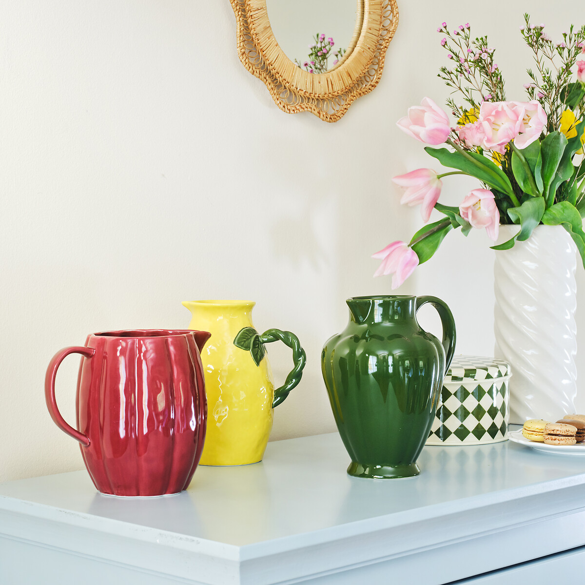 Keramik-Karaffe im Zitronen-Design, CITRUS gelb/grün, LA REDOUTE INTERIEURS