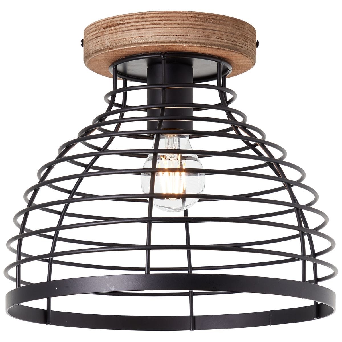 Plafonnier AVIA noir-bois, BRILLIANT