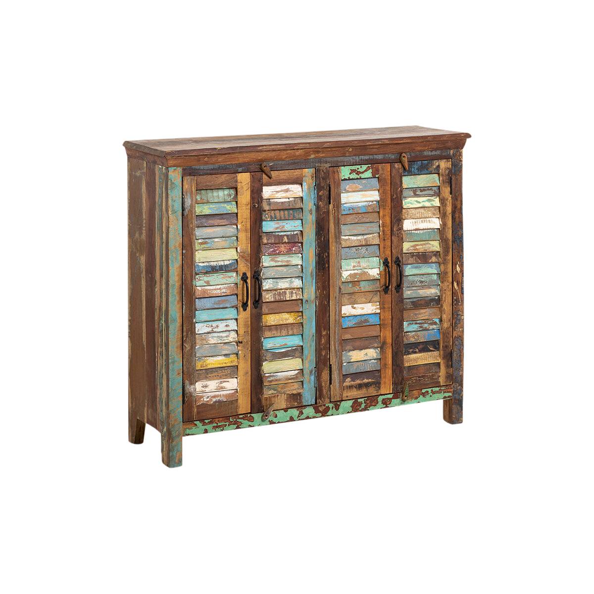 Buffet en bois massif ETHNIK multicolore, MADE IN MEUBLES 