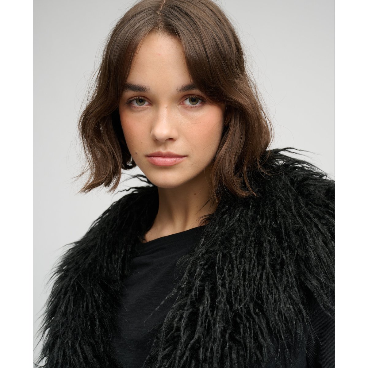 Manteau Afghan Long Coupe Ajustée noir, SUPERDRY