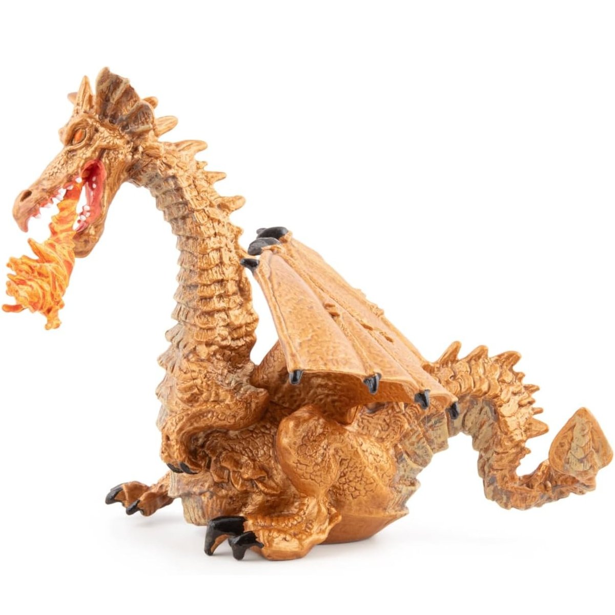 Figurine Dragon or avec flamme beige, PAPO