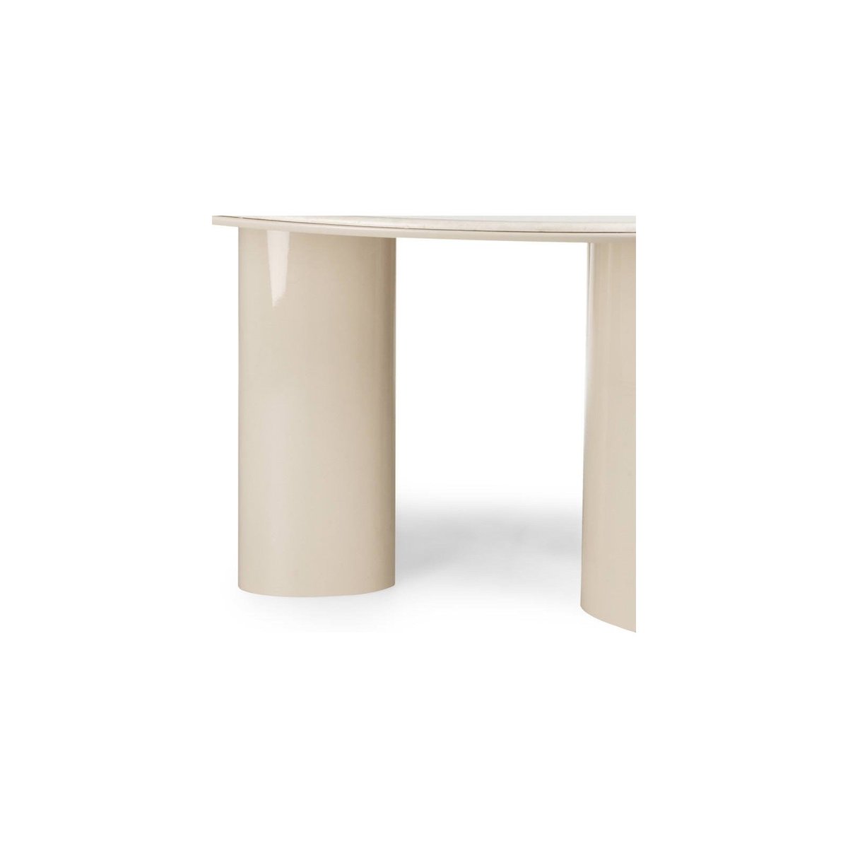 Table à manger ovale effet marbre RIONA beige clair effet marbre, RECOLLECTION