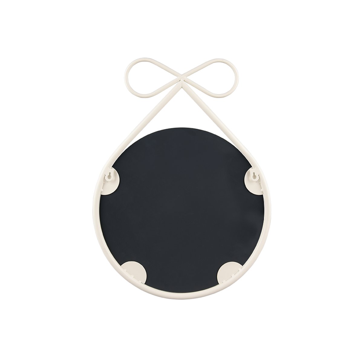 Miroir design en métal rond, BANDO blanc, BOITE A DESIGN