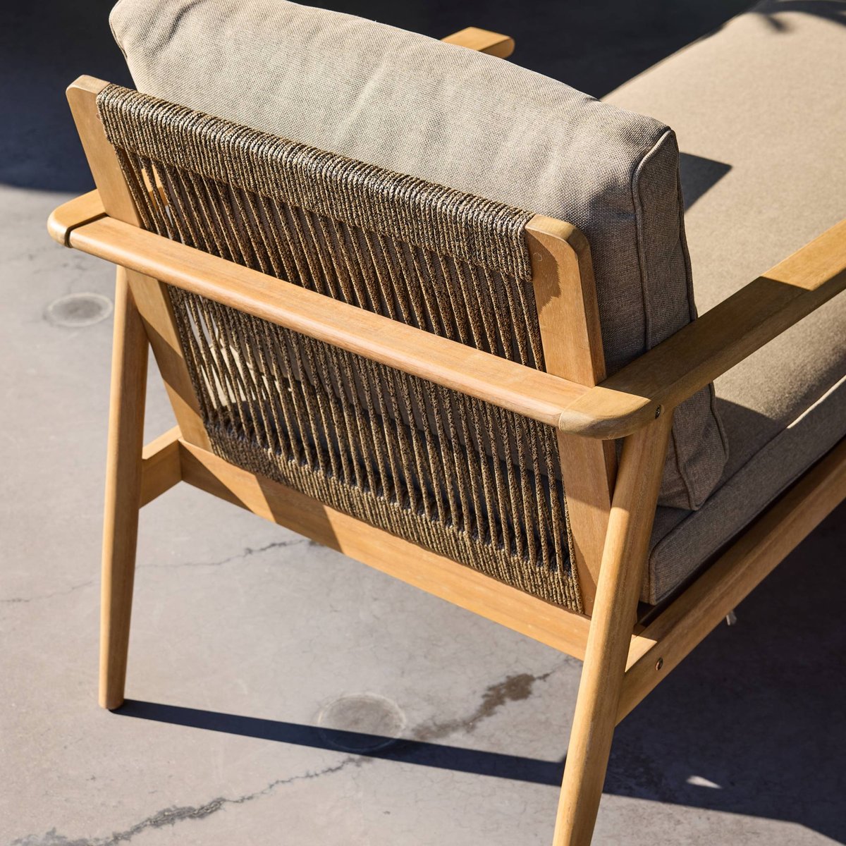 Bain de soleil bois d'acacia et cordage (lot de 2) CORDELIA naturel / marron, SWEEEK