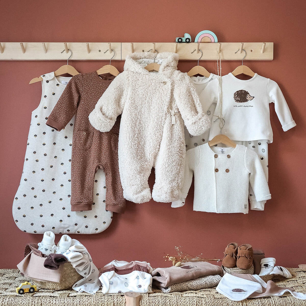Lot de 3 pyjamas velours beige/marron, LA REDOUTE COLLECTIONS