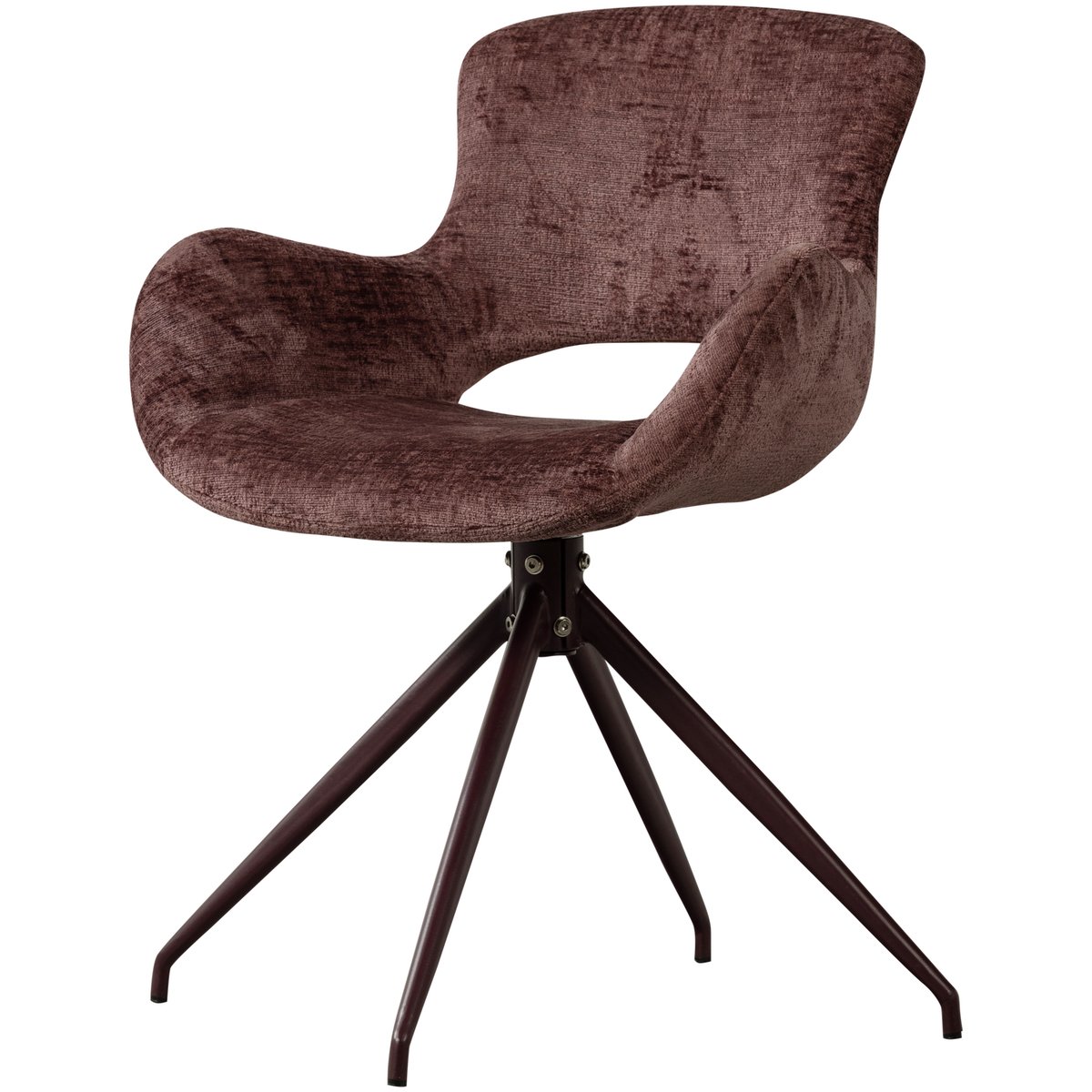 Lot de 2 chaises de table en velours ELIVA violet, WOOOD