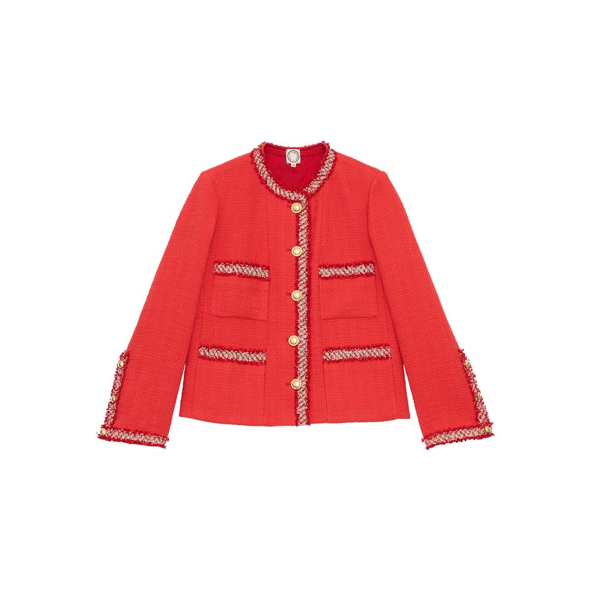 Veste Adelaïde en coton rouge, INES DE LA FRESSANGE PARIS