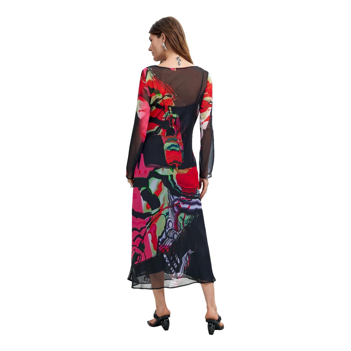 Robe imprimée à manches longues M. C. Lacroix noir, DESIGUAL