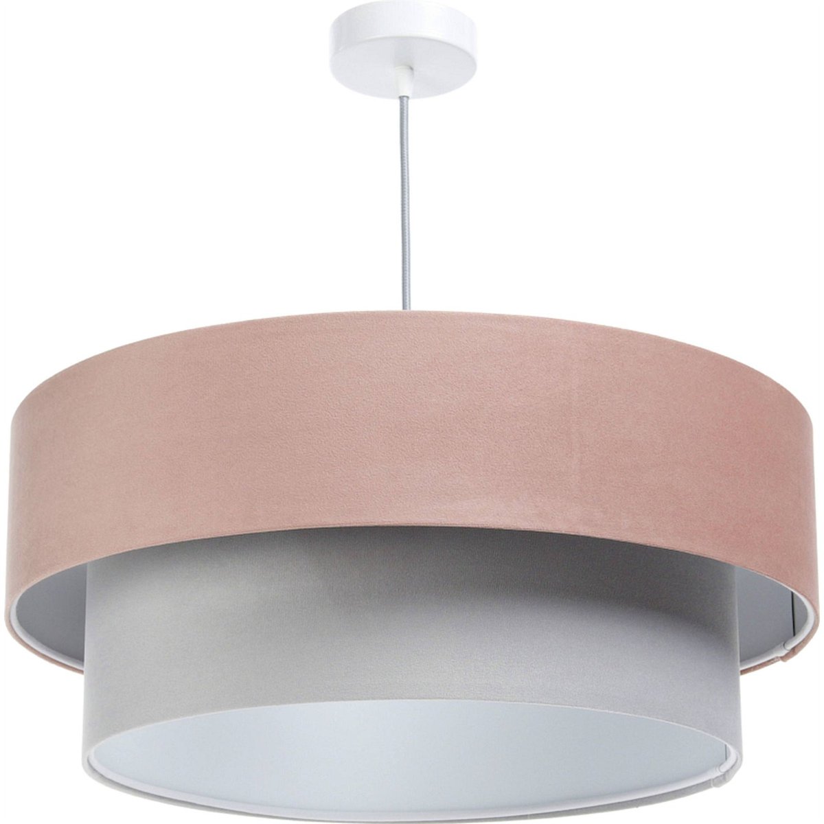Suspension ronde en tissu pour chambre enfant Jasmin bebe rose poudré et beige crème, BPS KONCEPT