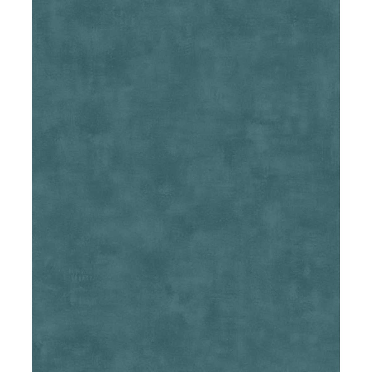 Papier peint uni effet toile lin bleu canard bleu, HEXOA