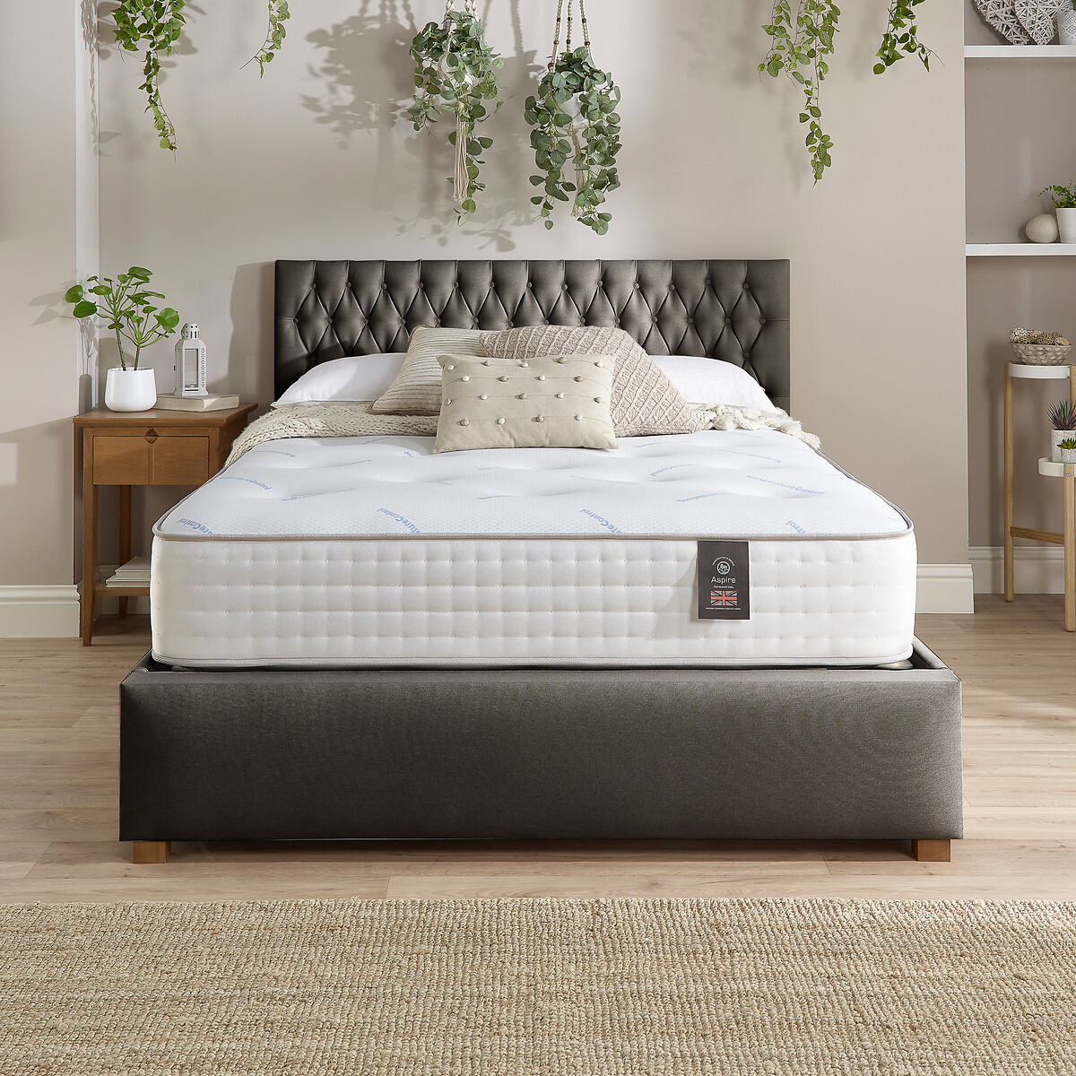 Aspire Luxury 7000 Pocket Climate Cool Dual Sided Natural Wool Mattress white, ASPIRE