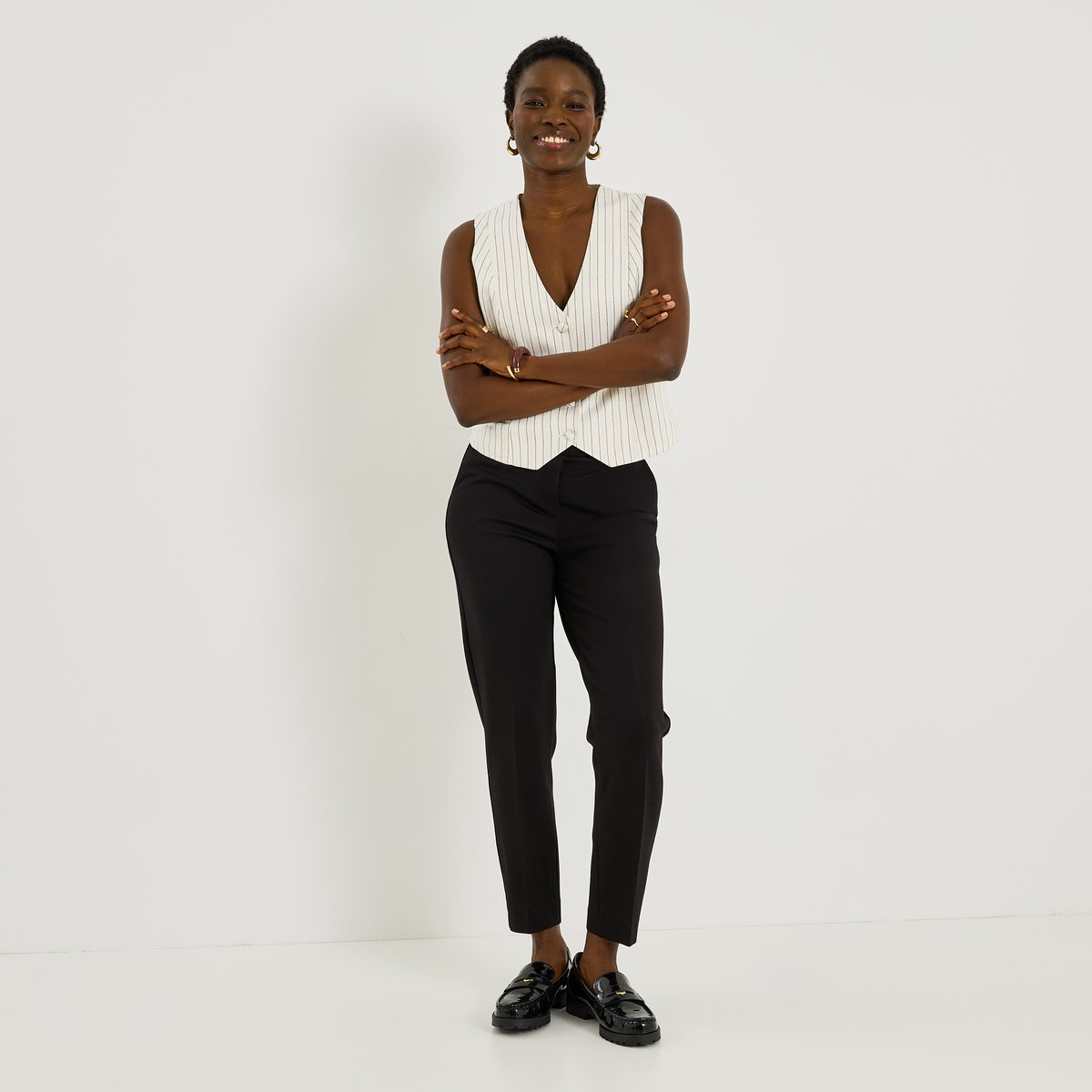 Pantalon fuselé en maille noir, GRAIN DE MALICE