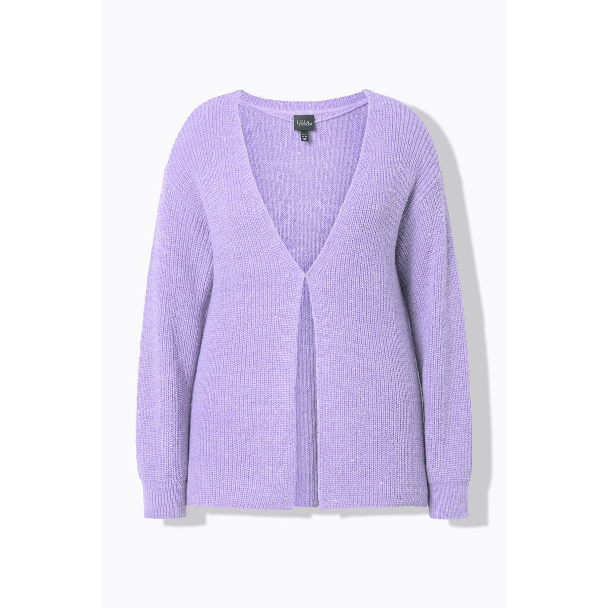 Cardigan oversize en maille côtelée lavande, ULLA POPKEN