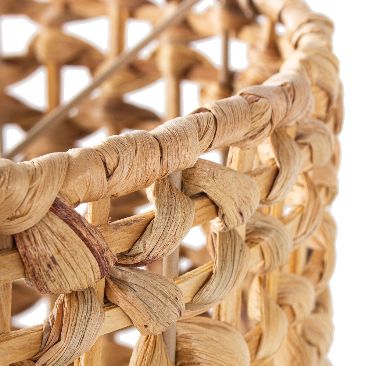 Suspension en métal et osier 31x31x21cm bois, WADIGA
