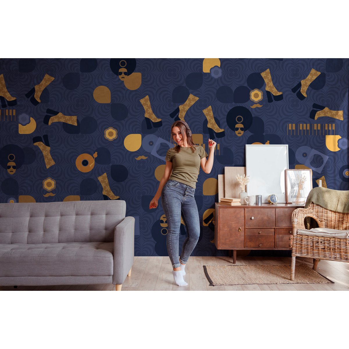 Papier peint panoramique STUDIO 54 - NIGHT FEVER multicolore, LE PAPIERS DE NINON