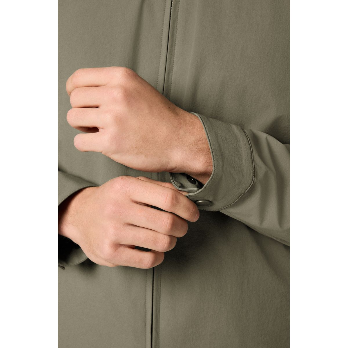 Veste-chemise en tissu technique stretch vert sauge, NEXT