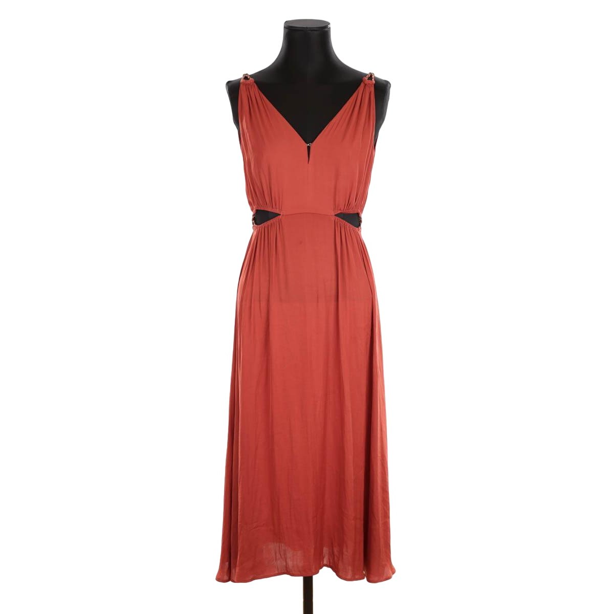 Robe longue rouge maje on sale
