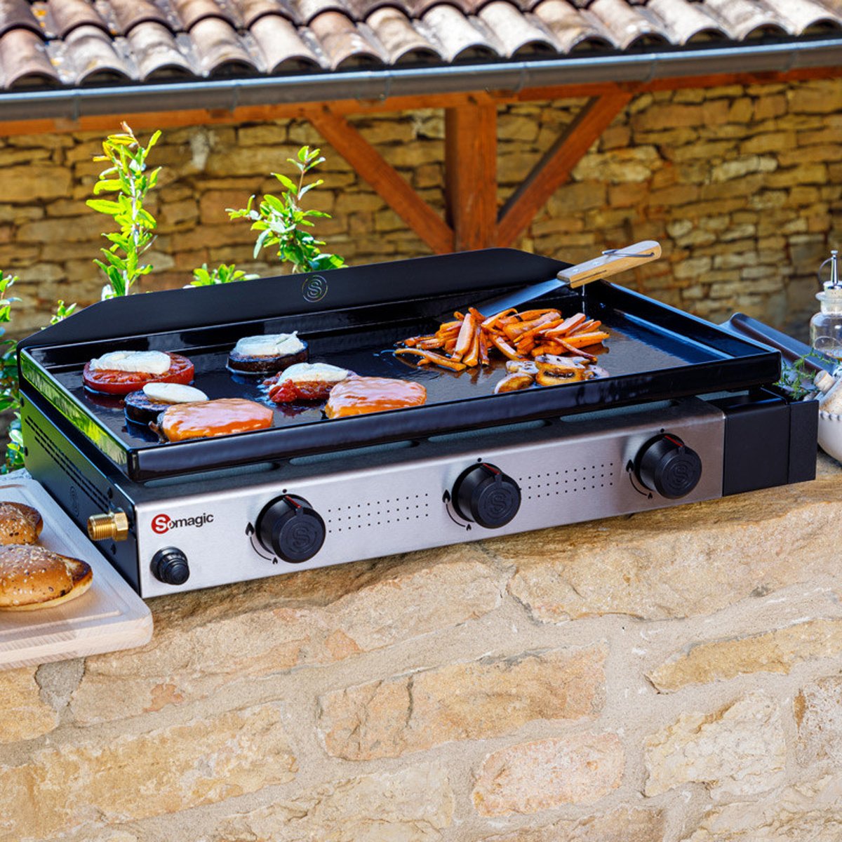 Plancha au gaz Solia 300, SOLIA 300 noir, SOMAGIC