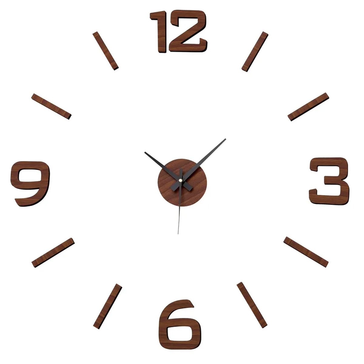Horloge murale design effet bois taille personnalisable à coller bois, WADIGA