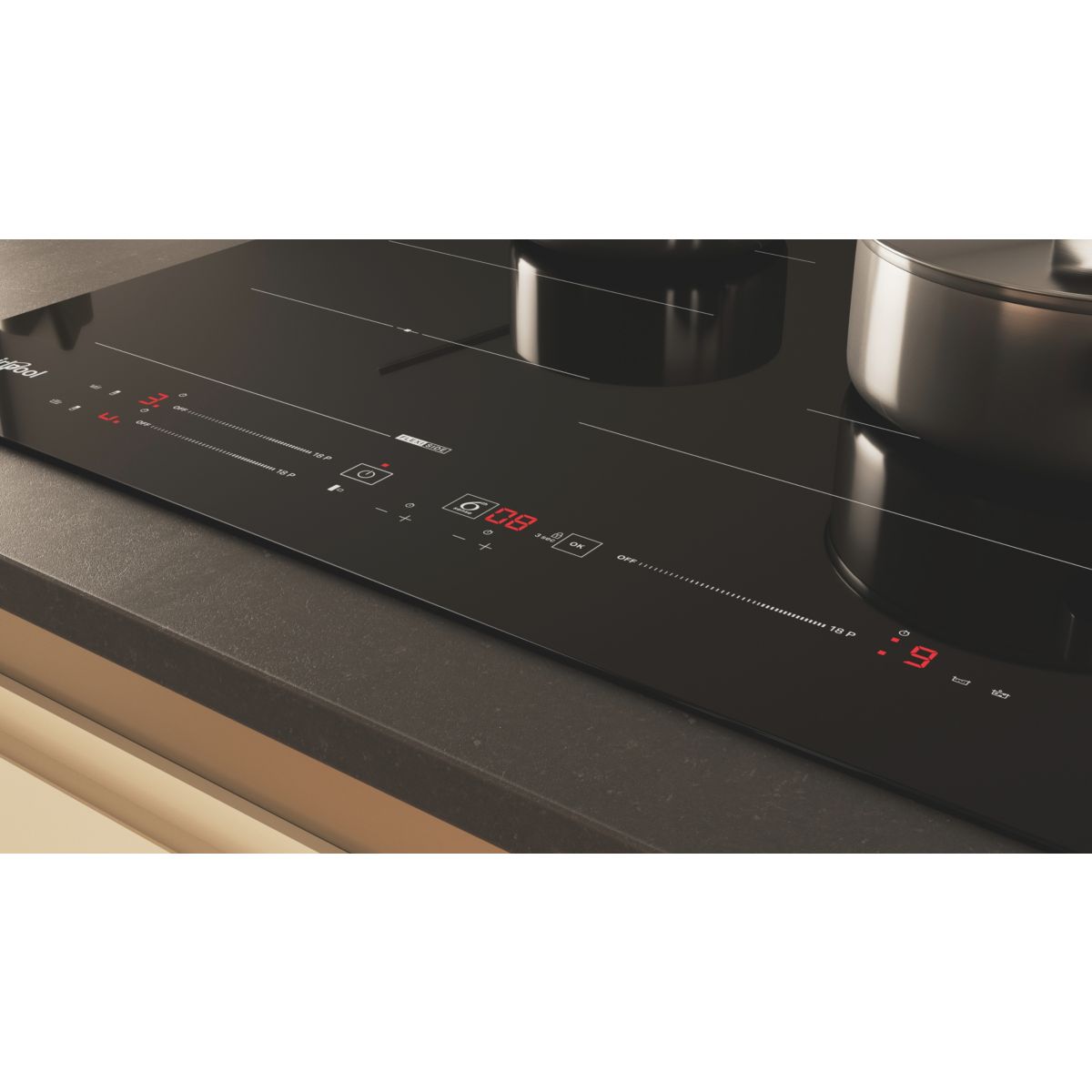 Plaque induction WFS9860CPNE CleanProtect couleur unique, WHIRLPOOL