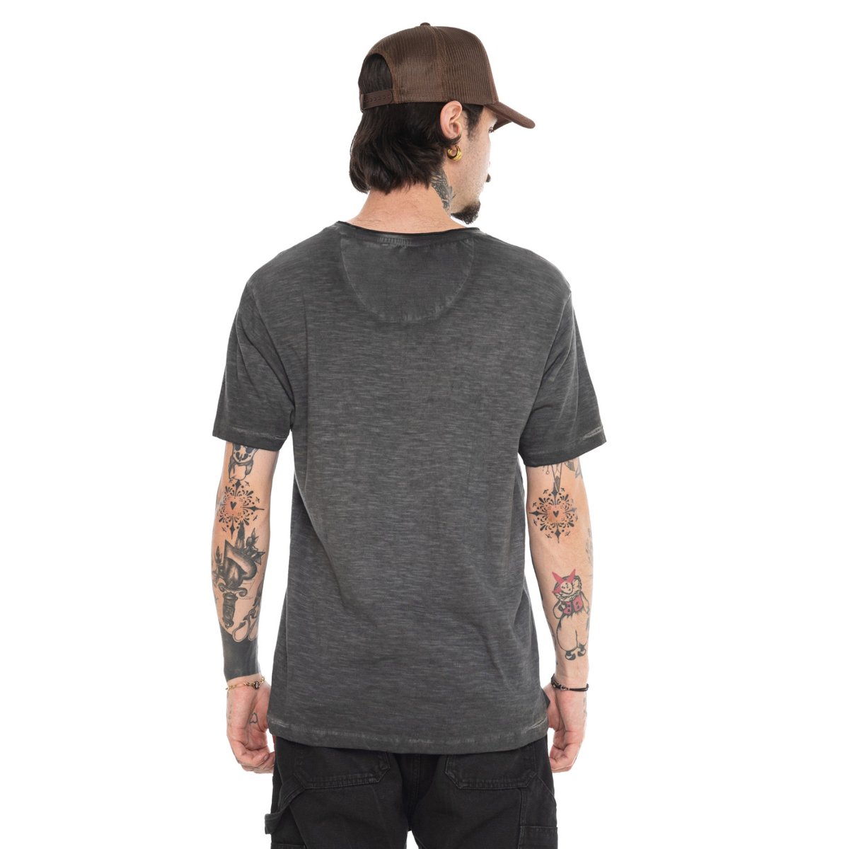 Tee shirt coton Wolf gris chiné/orange/rose/bert/bleu, VON DUTCH