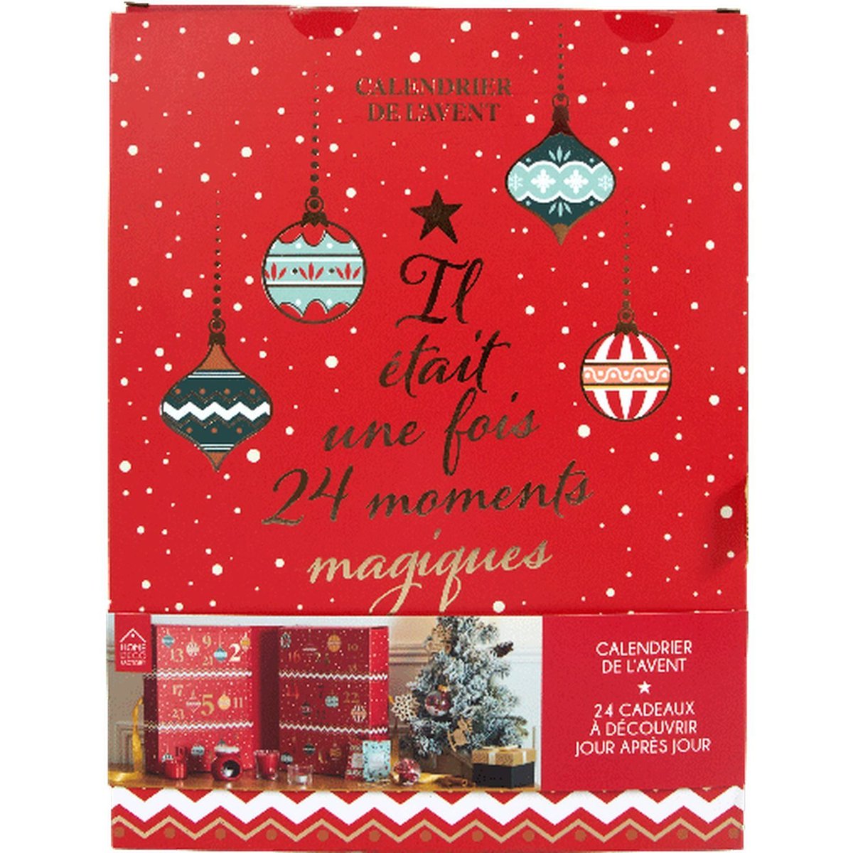 Calendrier de l'Avent 24 surprises de Noël rouge, THE HOME DECO FACTORY
