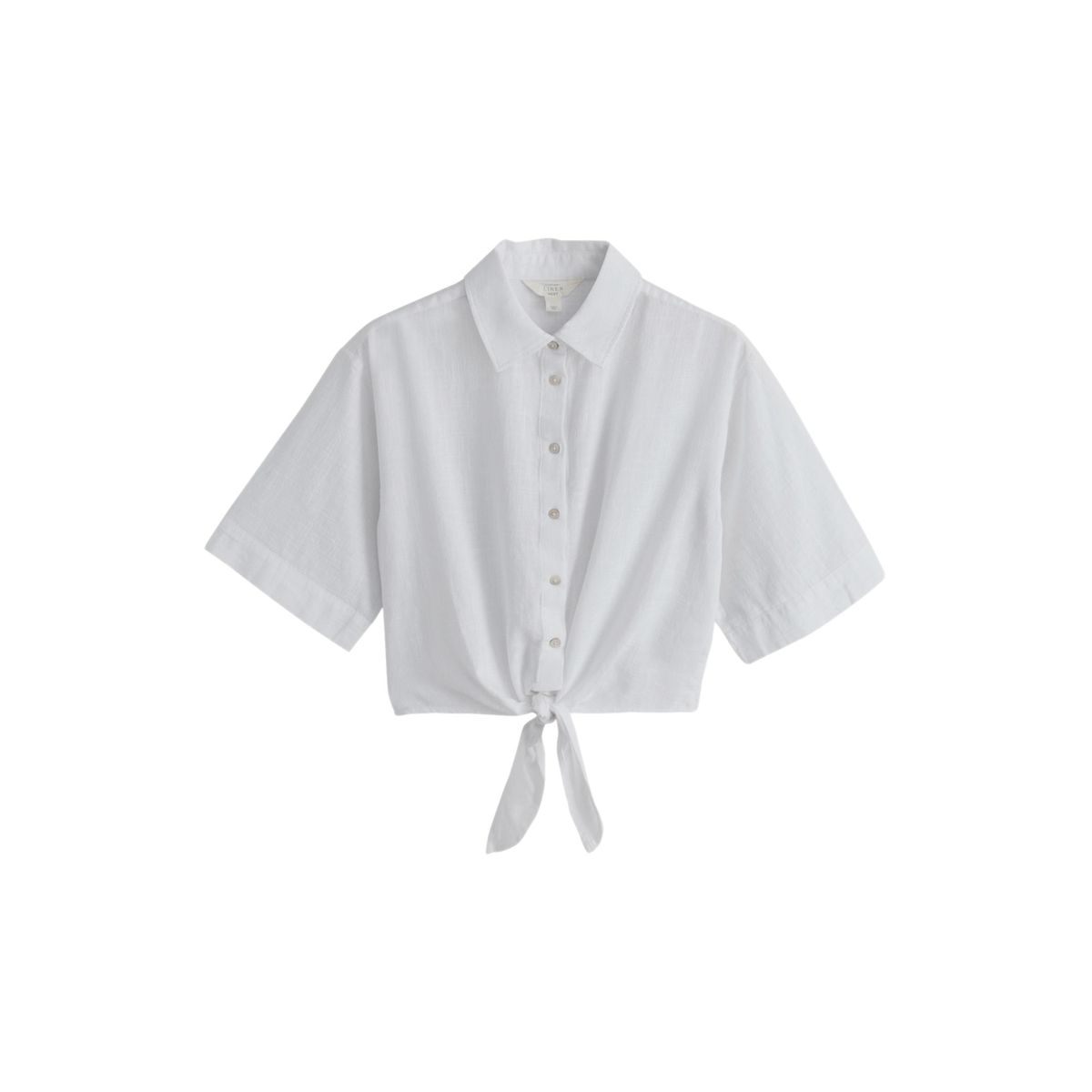 Chemise à manches courtes nouer avec lin blanc, NEXT