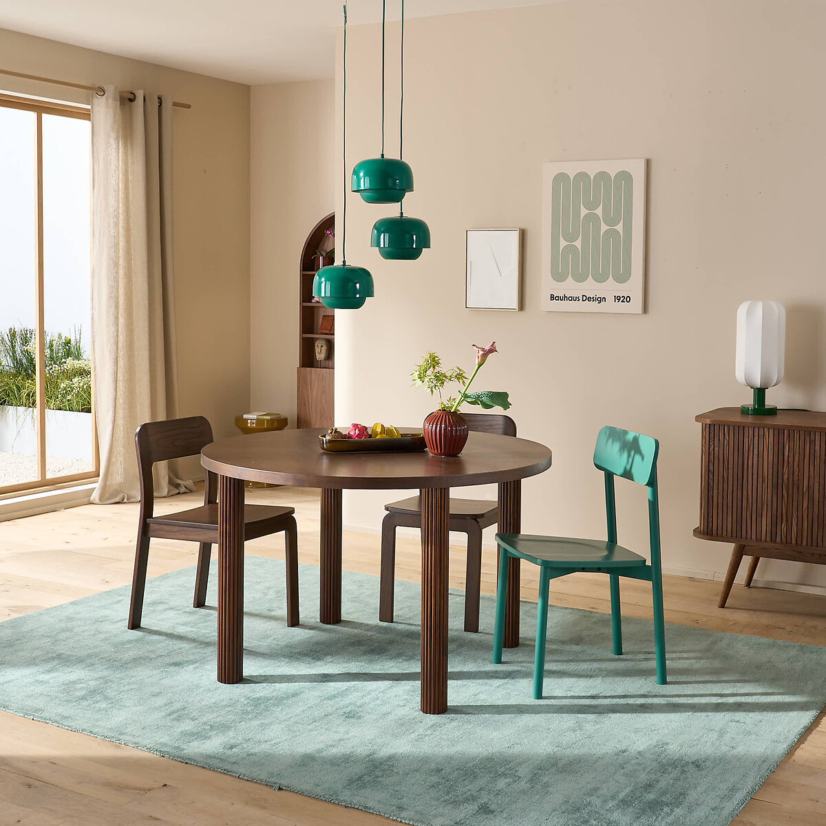 Lot de 4 pieds de table à composer cannelés, Alzar noyer, LA REDOUTE INTERIEURS