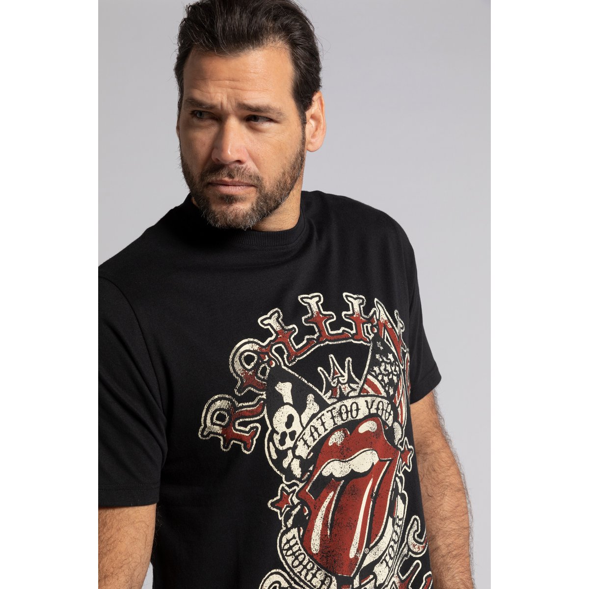 T-shirt,manchescourtes,RollingStones noir, JP1880