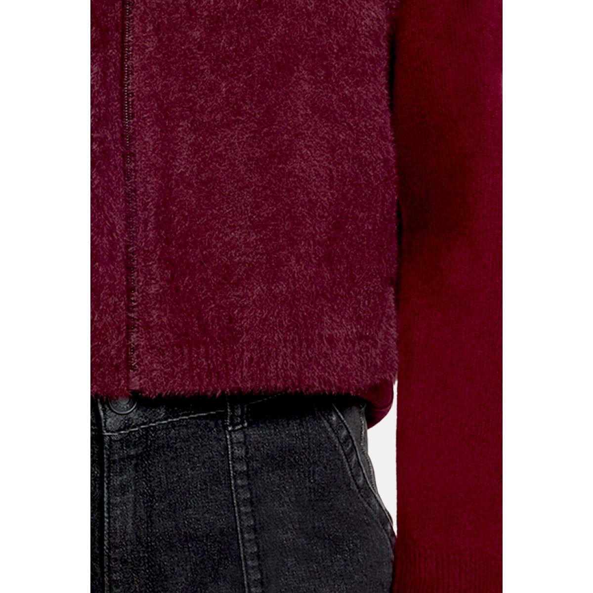Veste sans manches en maille à fermeture zippée fall burgundy, BETTY & CO