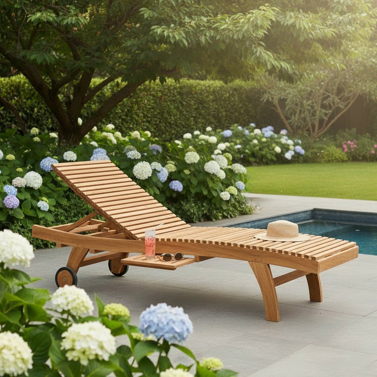 Bain de Soleil en teck massif Beverly naturel, TECK ATTITUDE