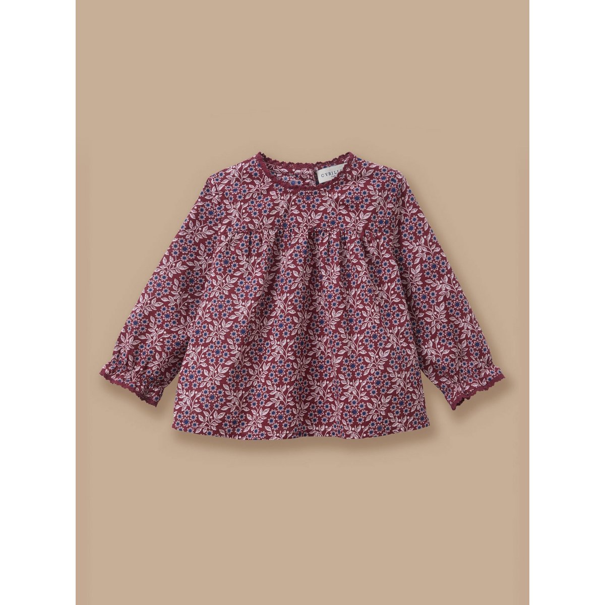 Blouse imprimée col dentelle imprimé ophelia, CYRILLUS