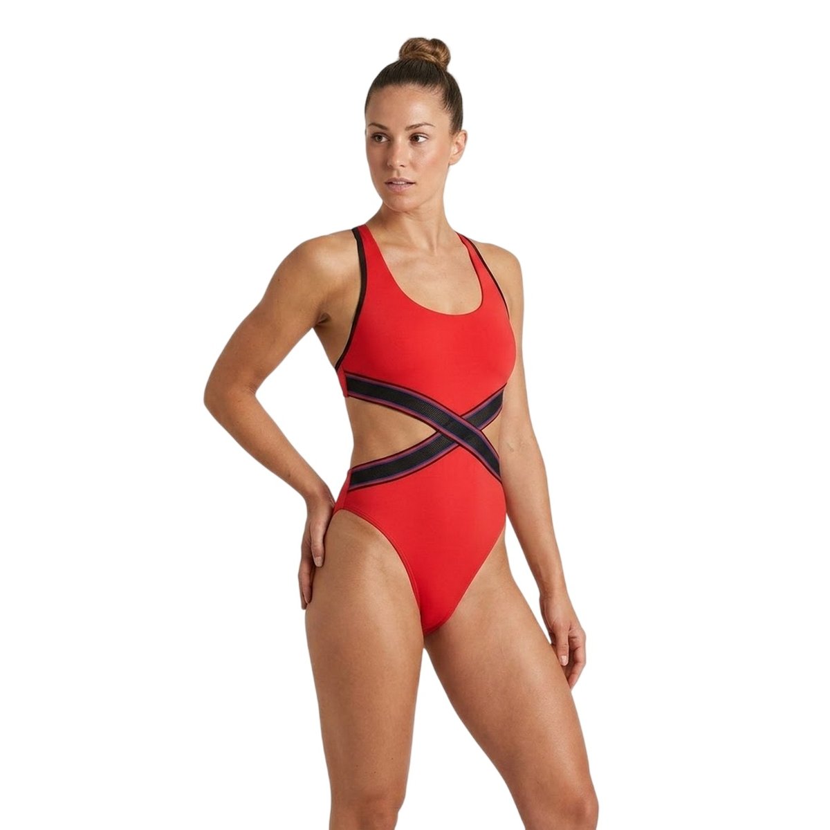 Maillot de bain 1 pièce motif/style découpé rouge, SPEEDO