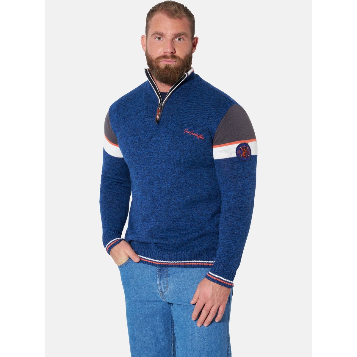 Pull BOTHI bleu foncé, JAN VANDERSTORM