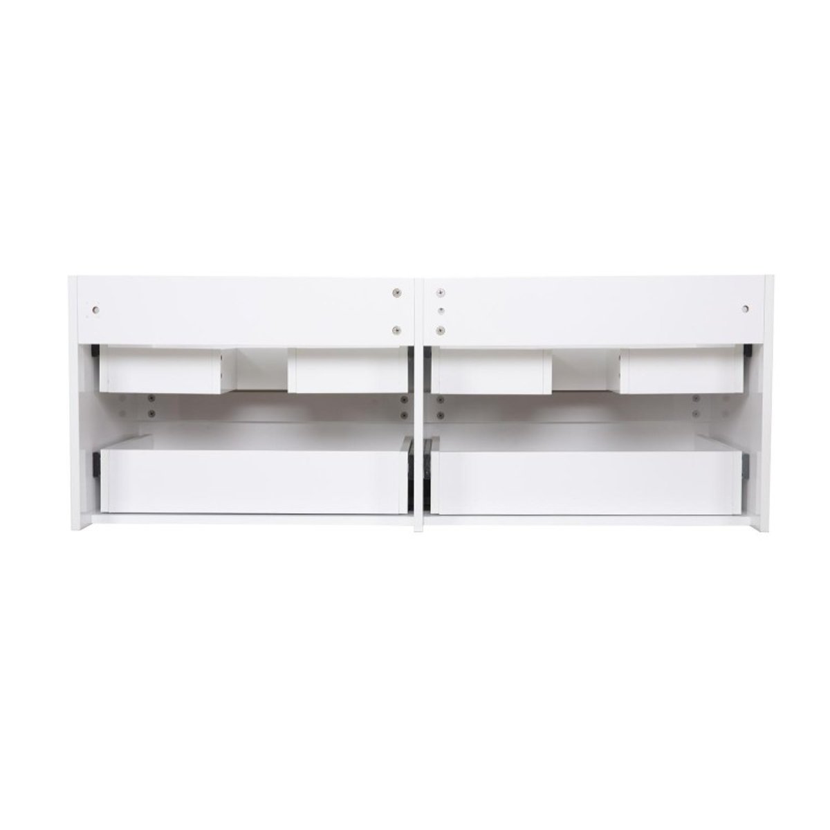 Meuble double vasque suspendu avec plan céramique 120cm SORRENTO blanc brillant, MOB IN